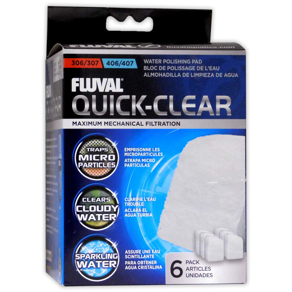 Fluval tampon emballage avant montrant le pack de 6 pour eau claire