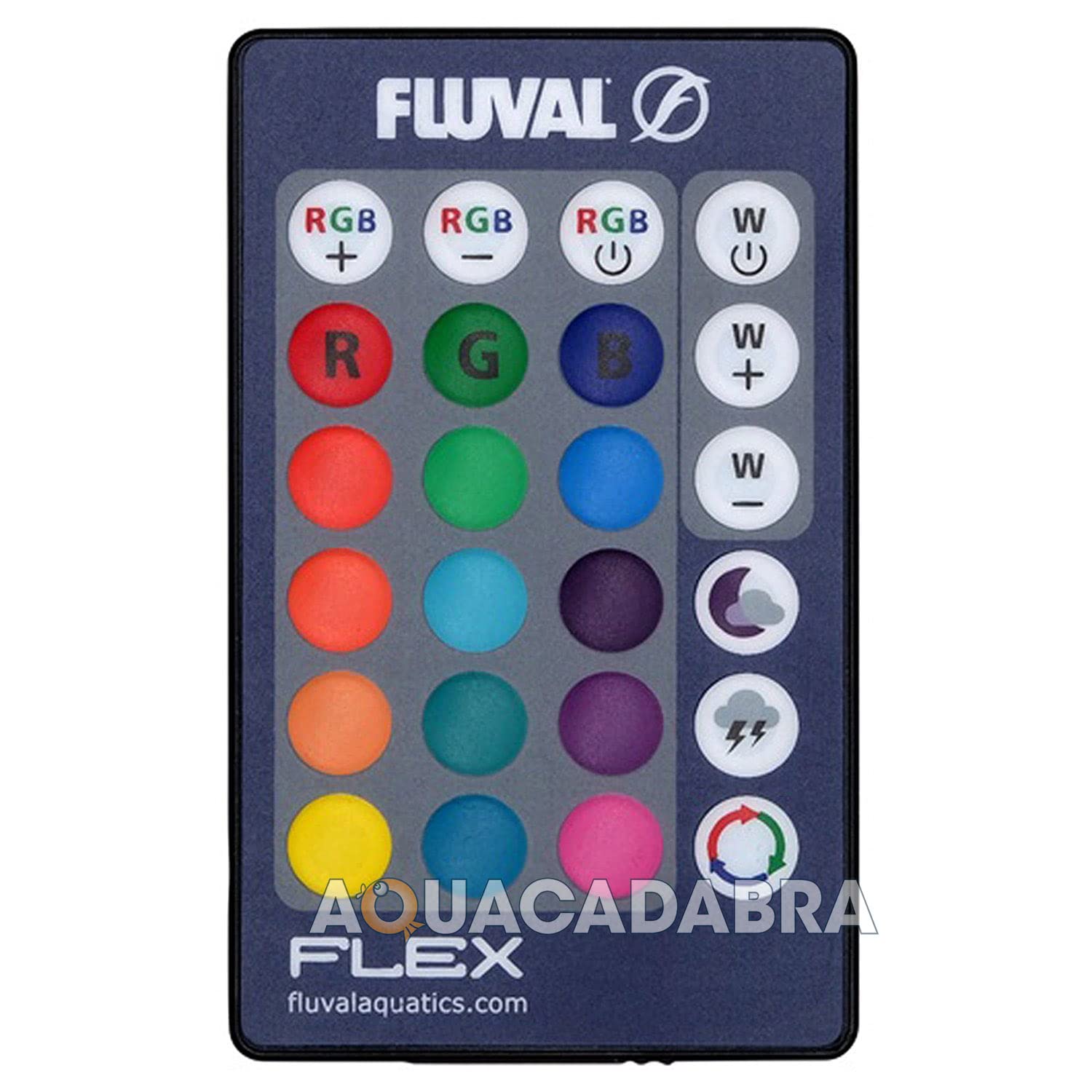 Fluval télécommande gros plan sur boutons offrant une navigation intuitive