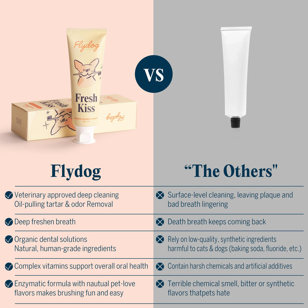 Flydog tube dentifrice texture enzymatique visible pour gencives sensibles