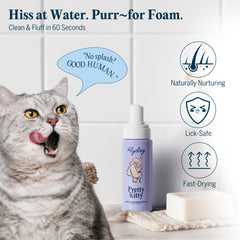 Flydog Pretty Kitty mousse texture détaillée illustrant la propreté sans eau