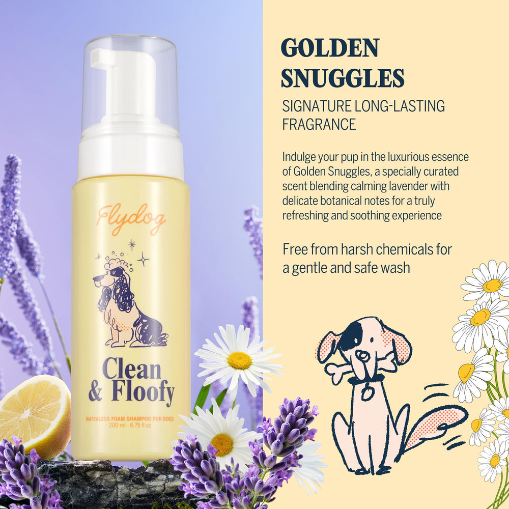 Flydog texture mousse dans la main, hydratation et conditionnement visibles