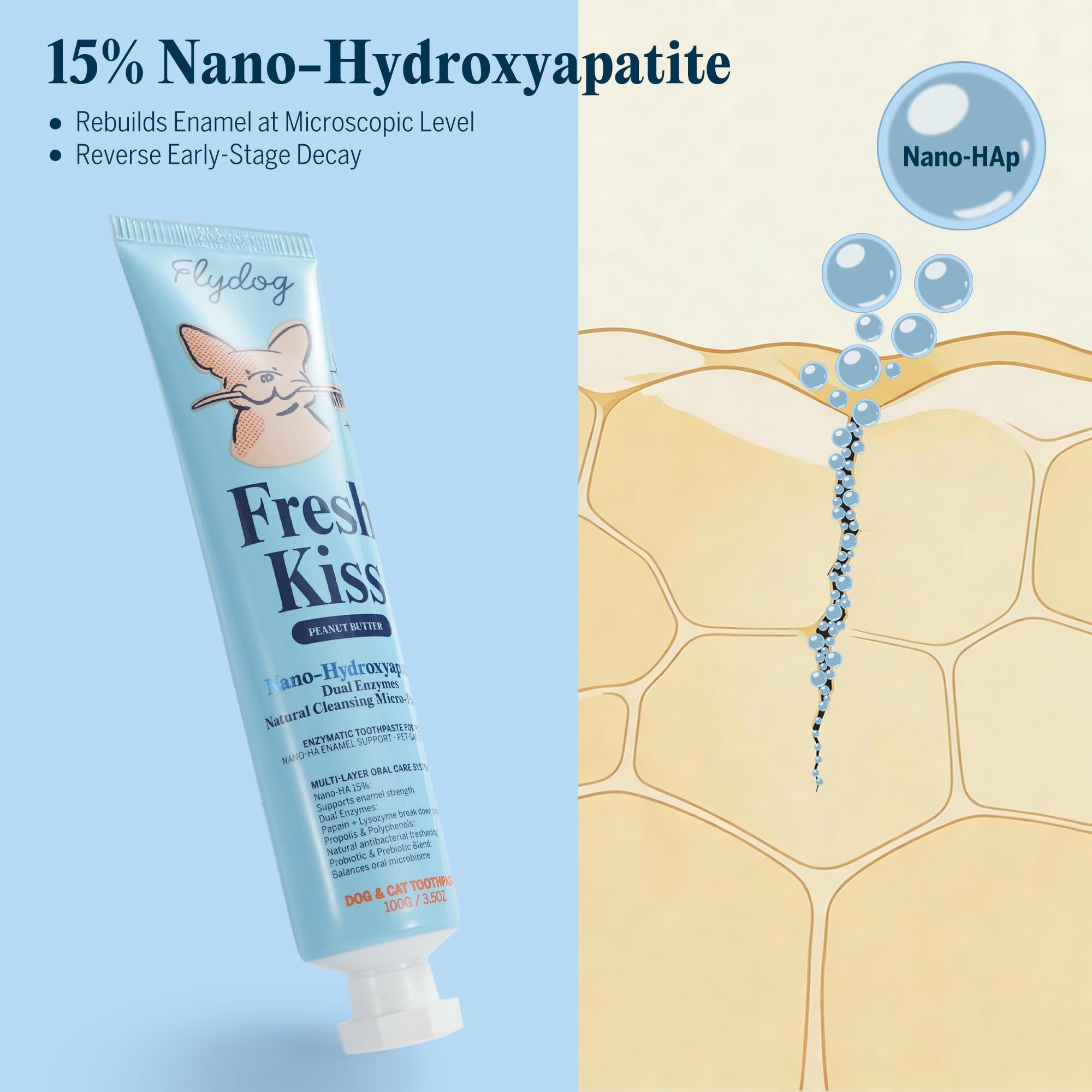 FlyDog tube de pâte goût beurre de cacahuète lisible et attractif pour acceptation
