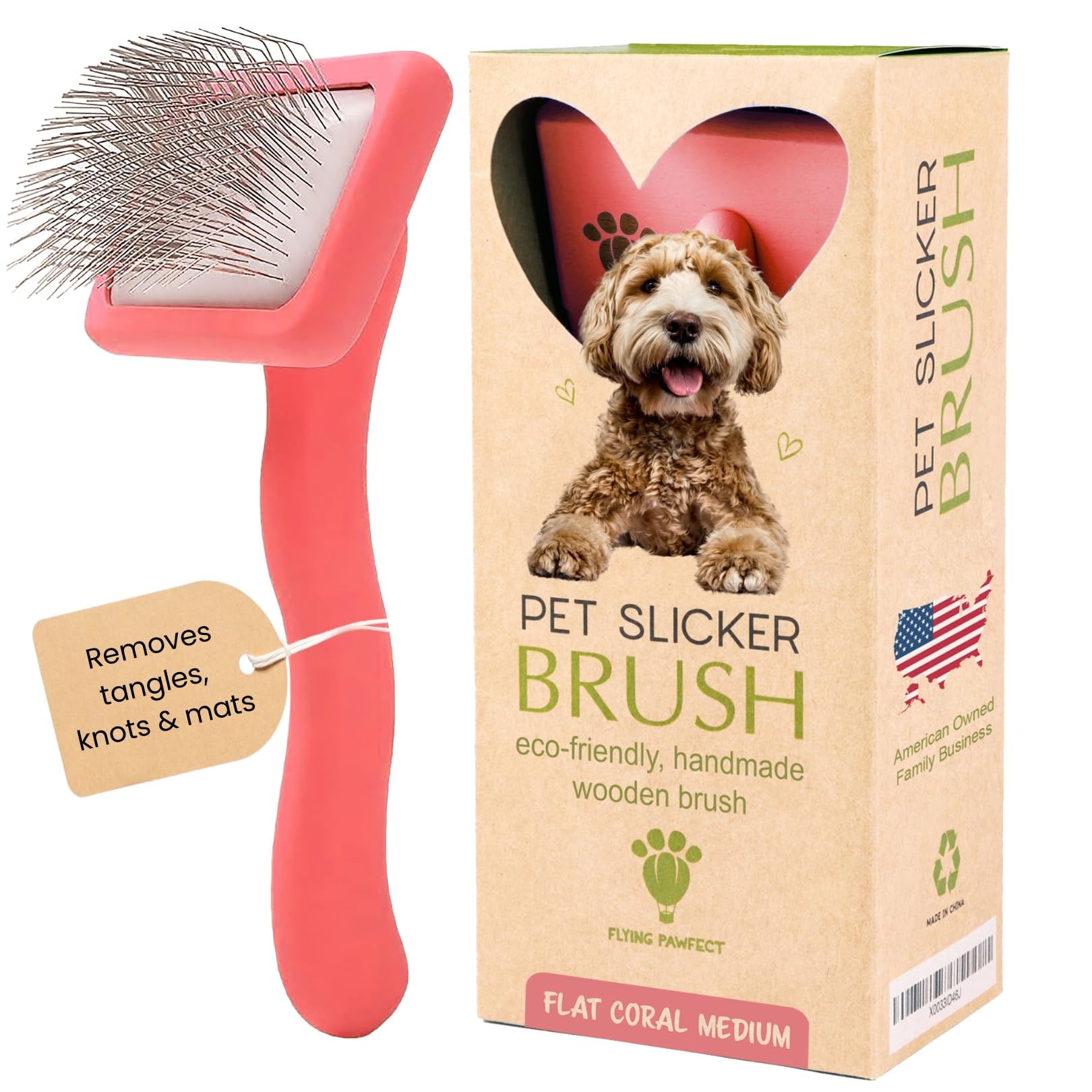 Flying Pawfect face avant montrant la tête de brosse et prise confortable