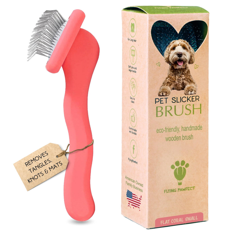 Flying Pawfect face emballage corail montrant design et taille pratique