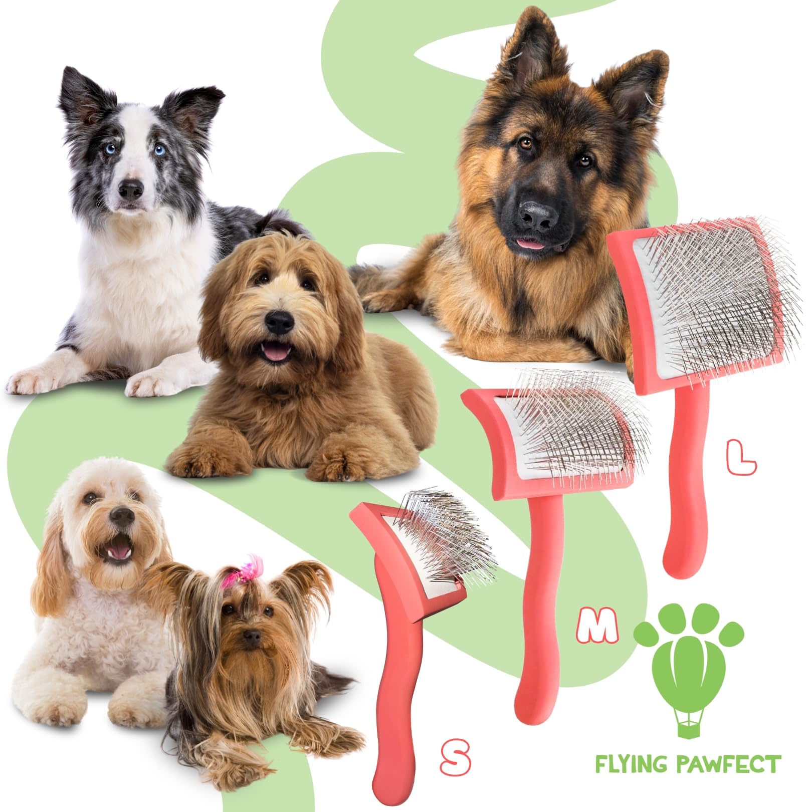 Flying Pawfect poils retirés montrant réduction visible de la mue
