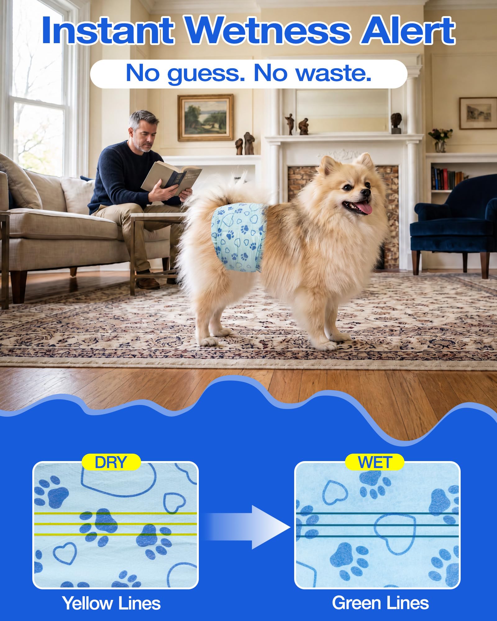 Flying Paws indicateur d'humidité gros plan pour savoir quand changer