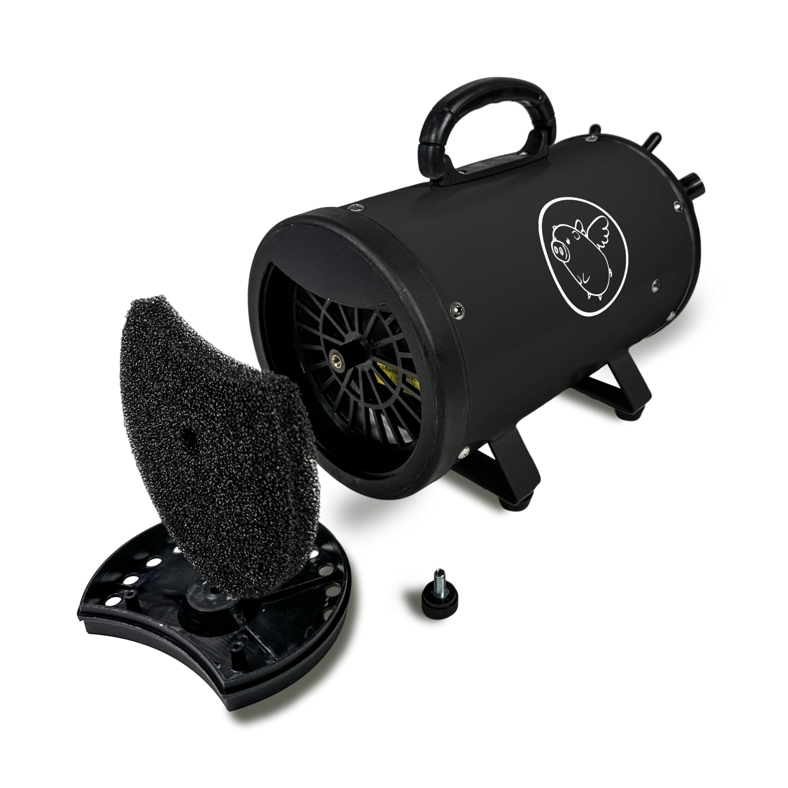 Flying Pig Grooming gros plan du filtre avec détail, entretien simple et longévité