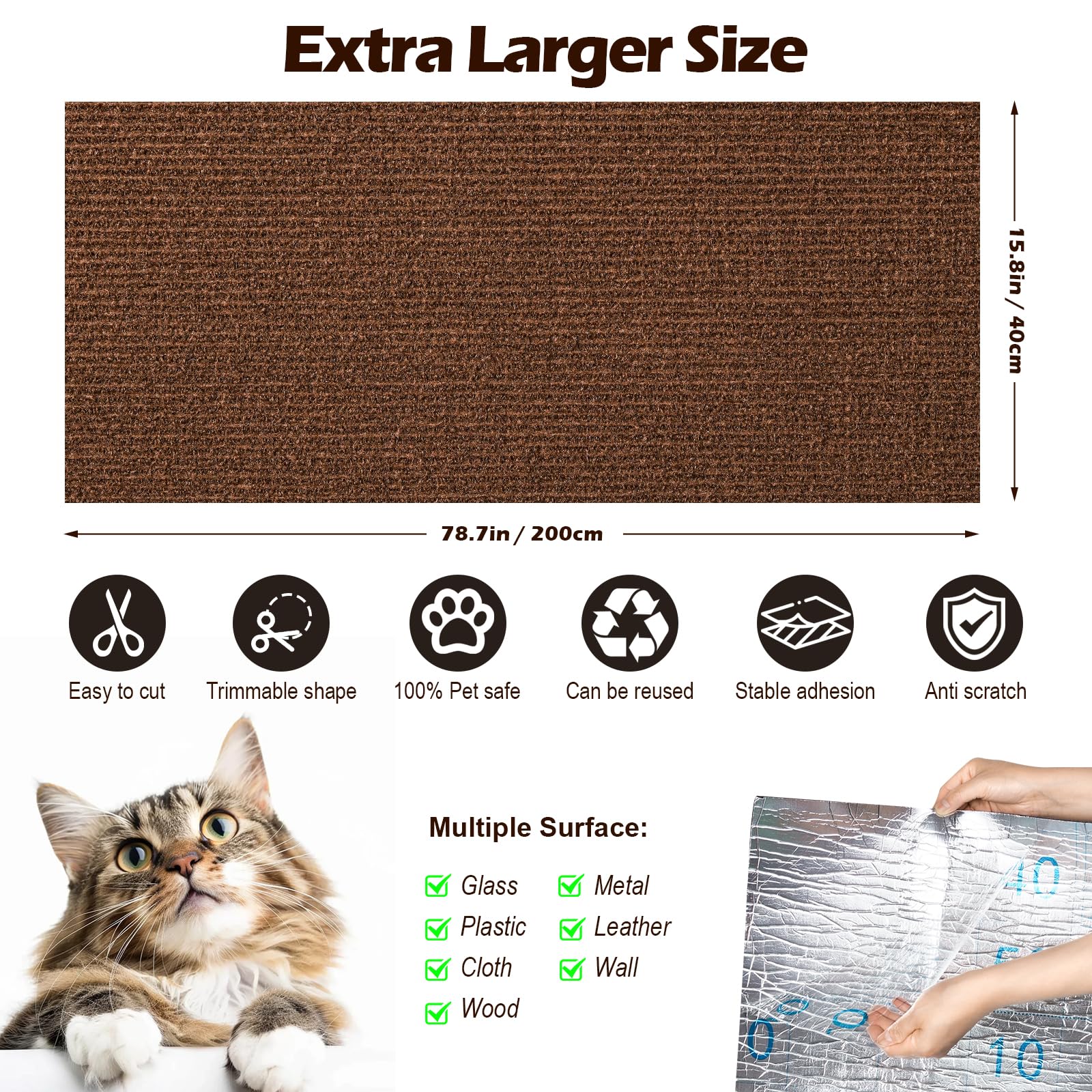 Fmelut gros plan texture polyester durable protège et attire le chat