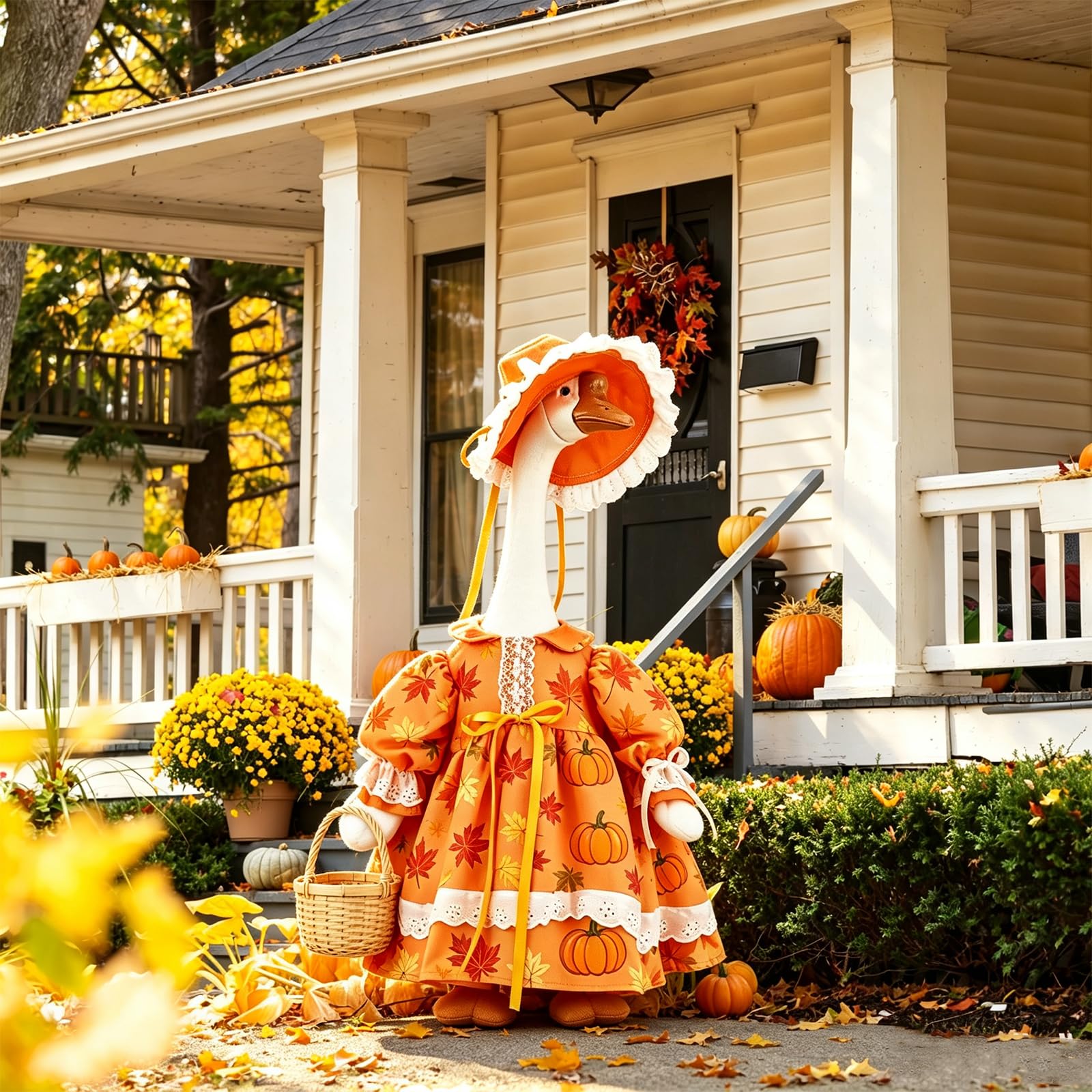 FODFFPM robe imprimée citrouille gros plan exhibant couleurs d'automne résistantes