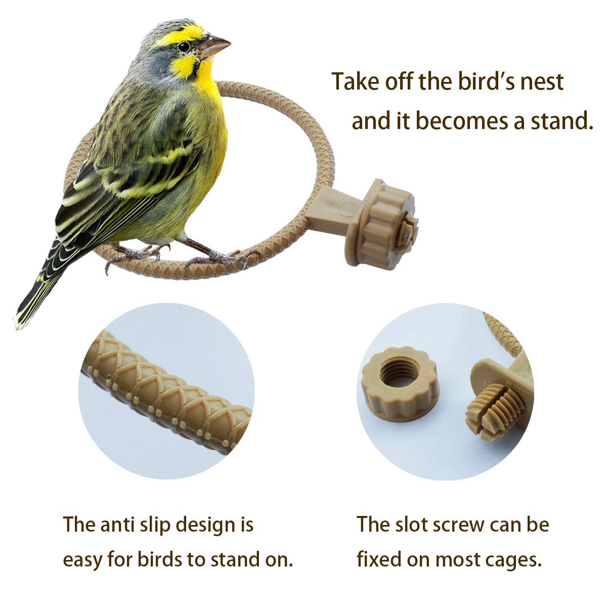 FOIBURELY nid fixé dans une cage illustrant facilité d’installation