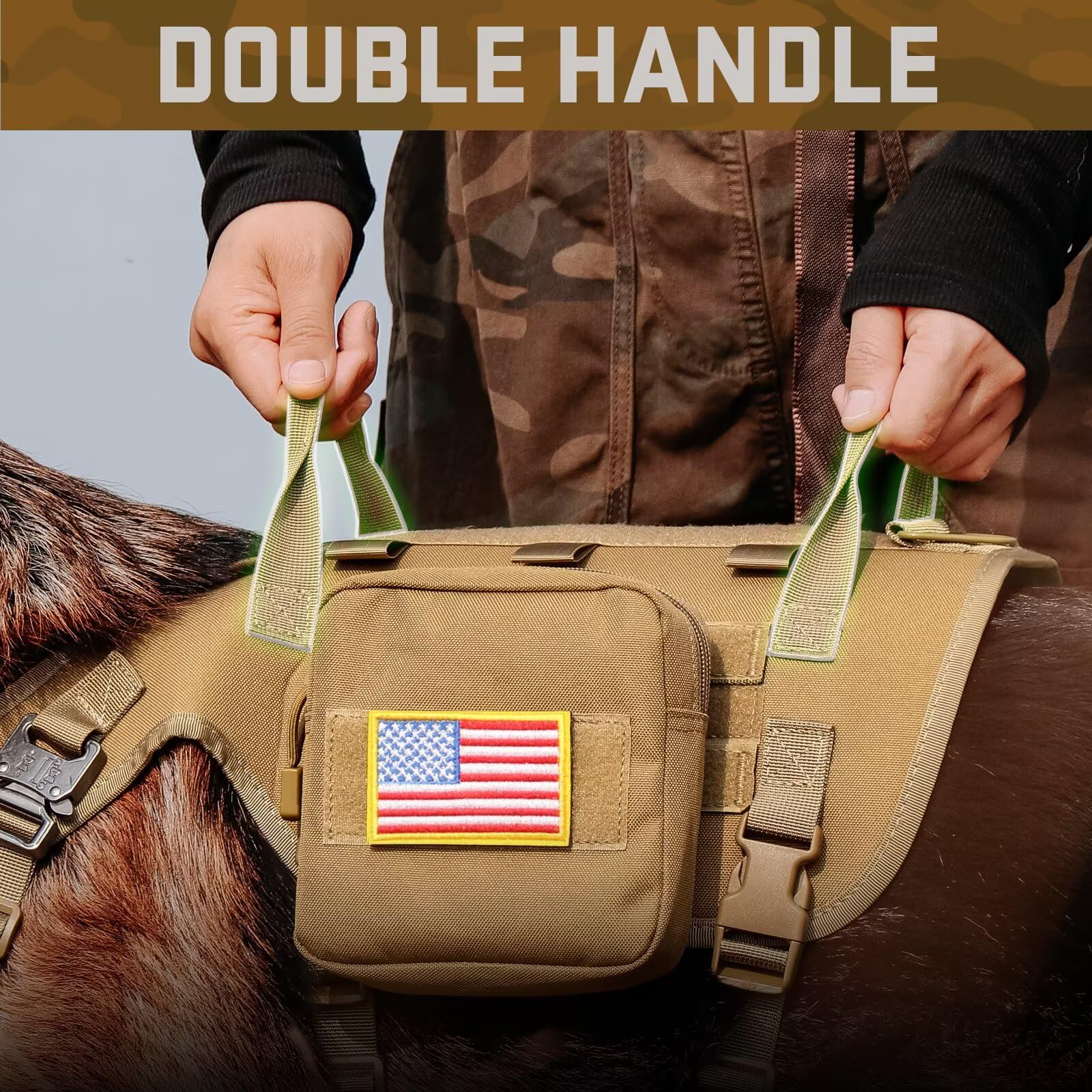 Forestpaw sangles MOLLE avec pouch attachée pour rangement d'accessoires