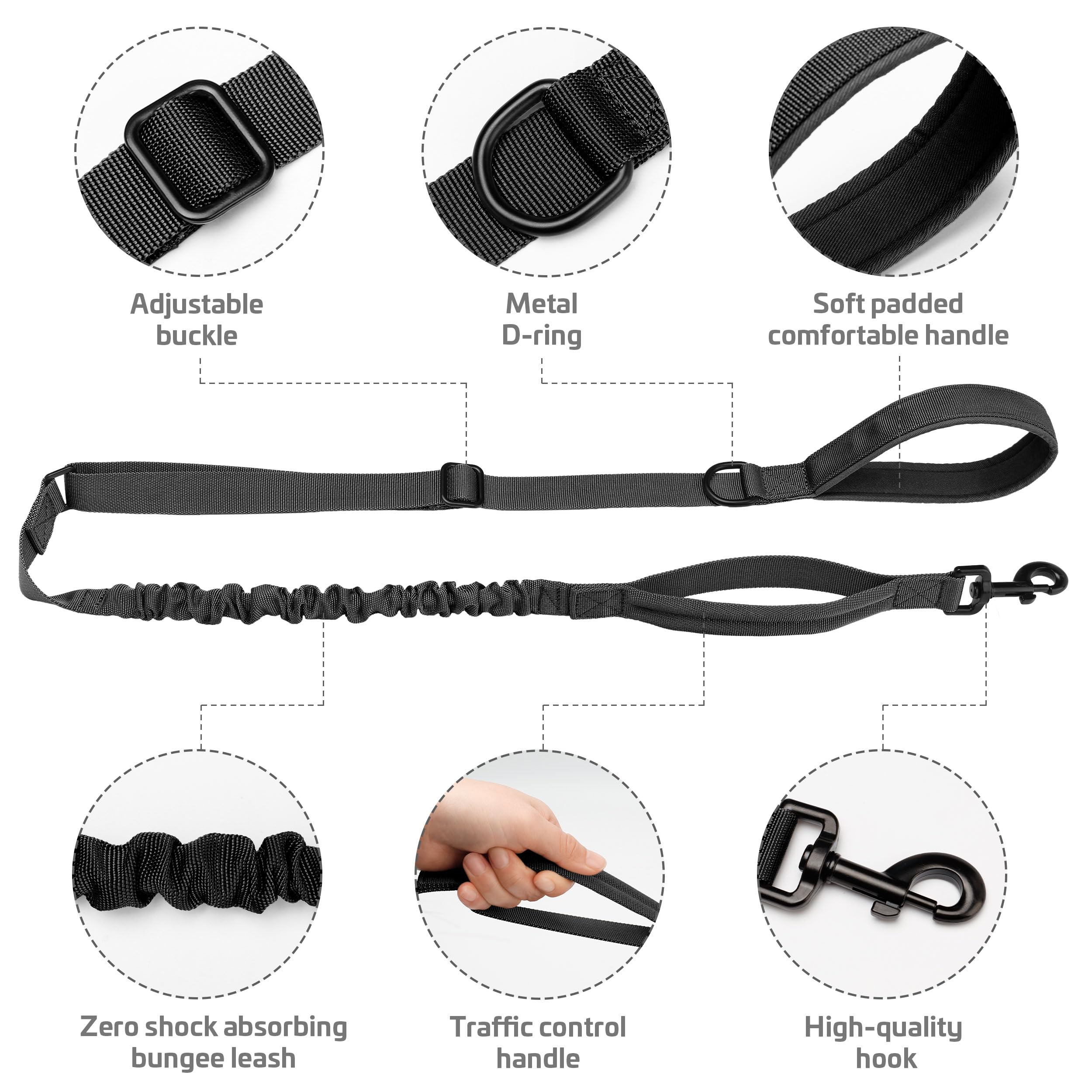 Forestpaw anneau en D métallique pour attacher accessoires mains libres