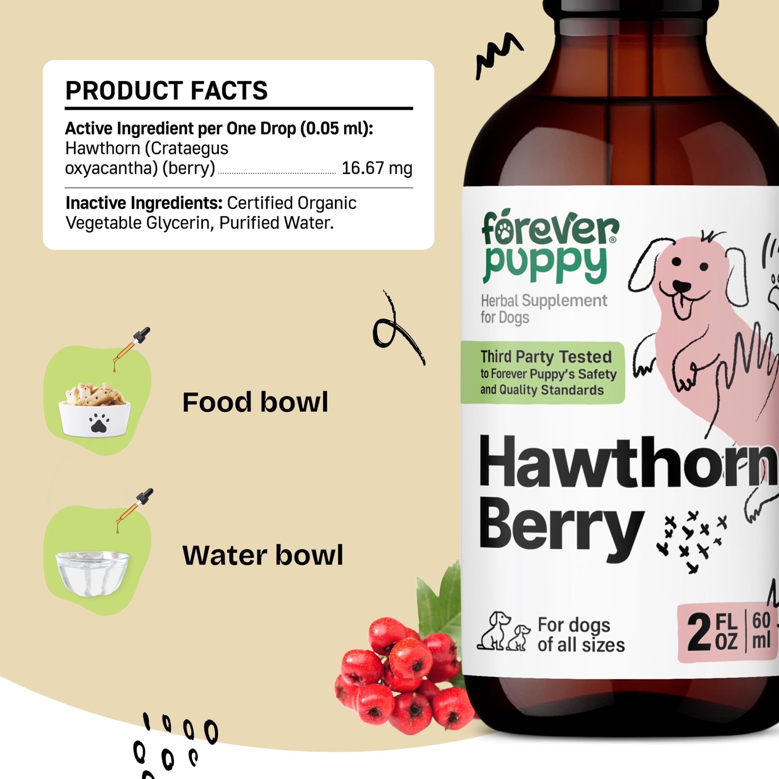 Forever Puppy texture liquide des gouttes, formule douce et miscible pour gamelle