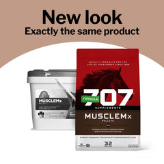 Formula 707 MuscleMx poudre gros plan montrant texture facile à mélanger