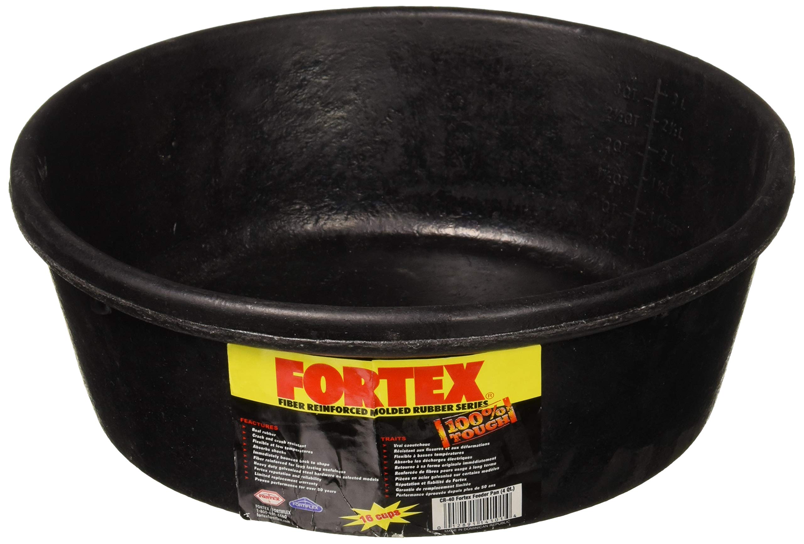 Fortex bac 4 quart face avant montrant capacité et forme, durable pour nourrir