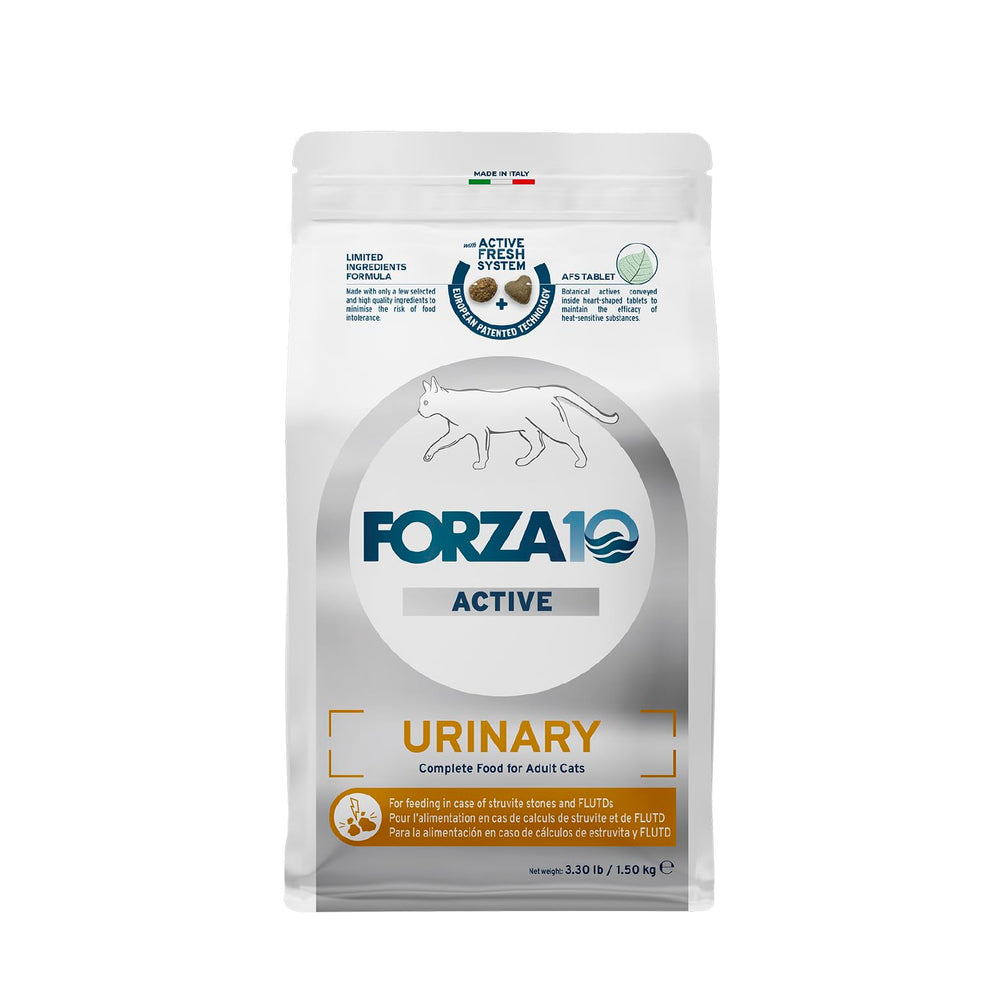 Forza10 emballage 3,3 lb montrant la formule urinaire et praticité