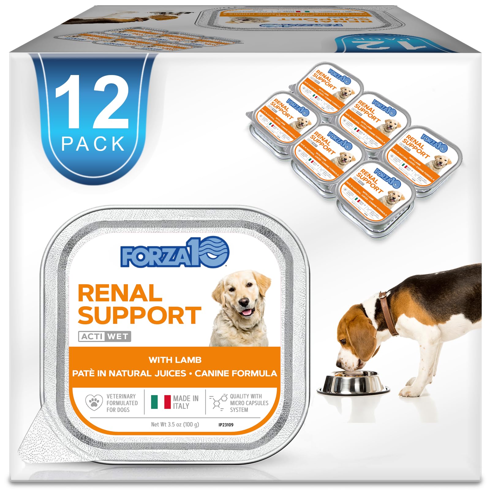 Forza10 face de la boîte agneau montrant l'emballage et l'appétence