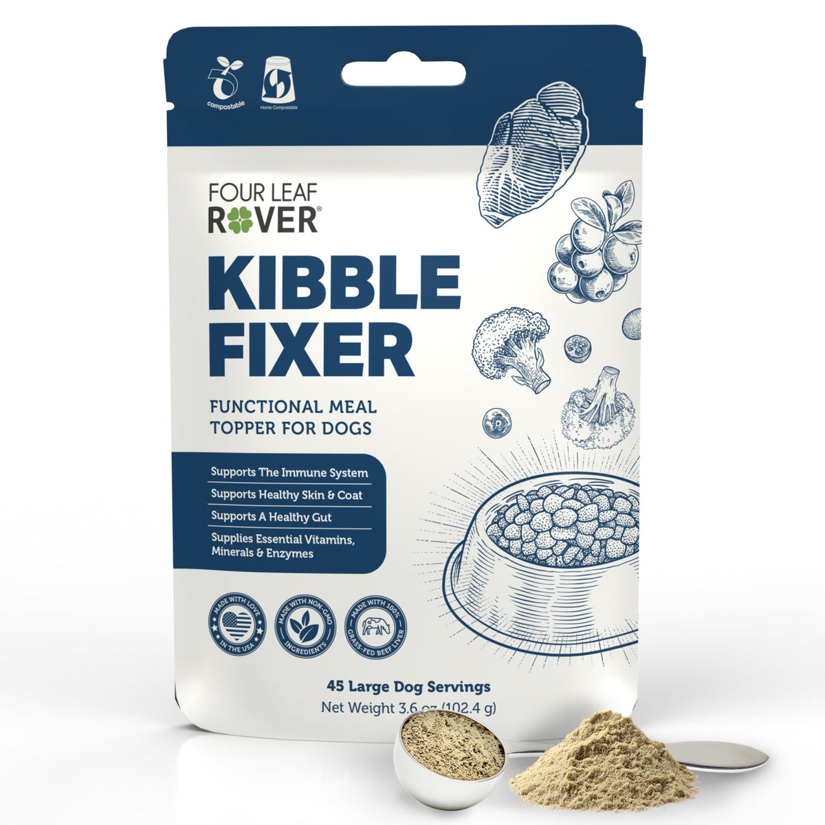 FOUR LEAF ROVER packaging avant montrant le format pratique et l’usage facile