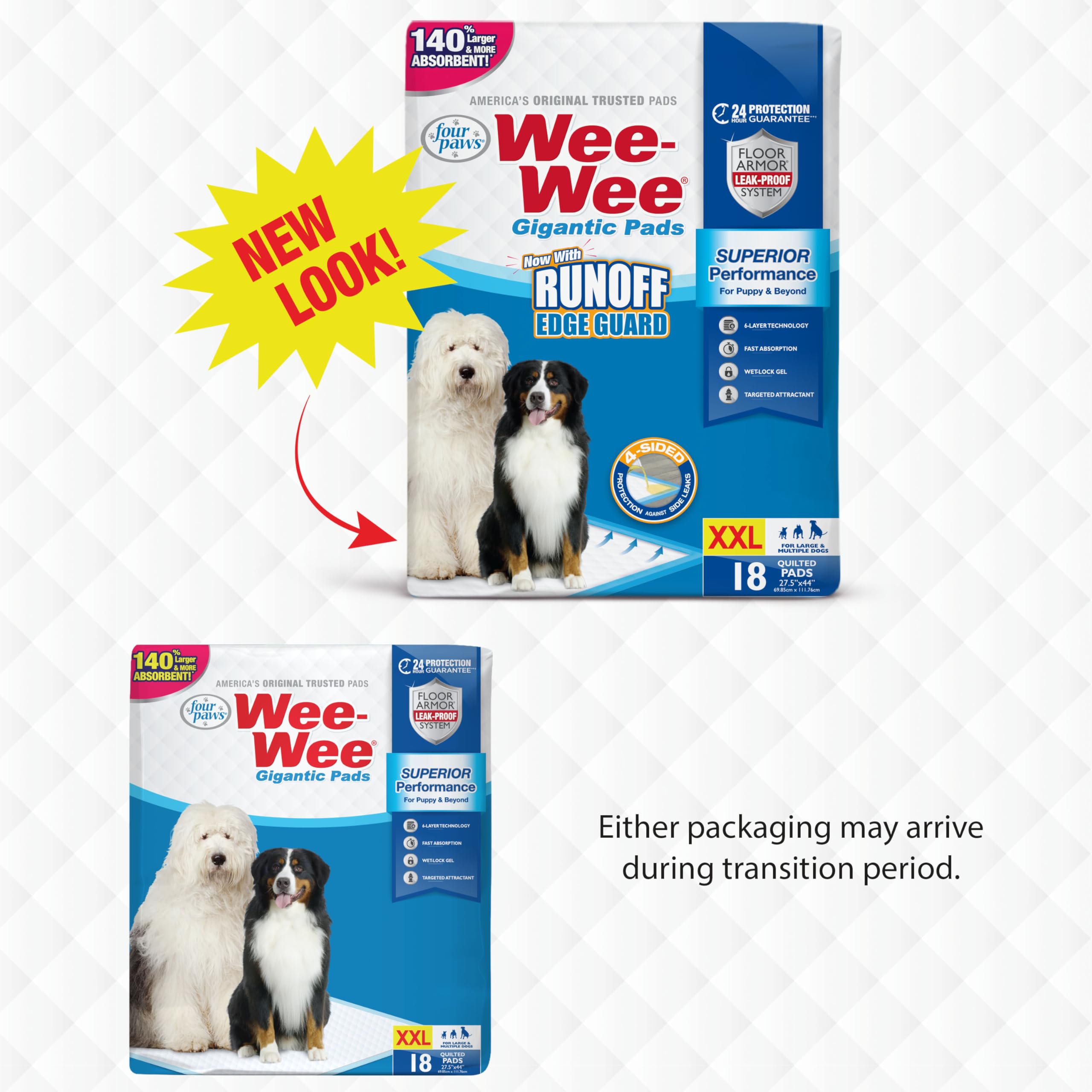 Four Paws gros plan du rebord anti-écoulement pour protéger le sol