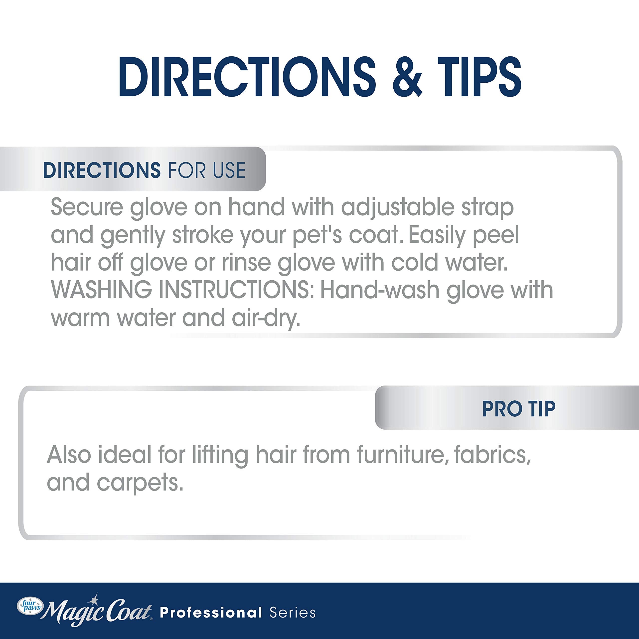 Four Paws Love Glove emballage et étiquette présentant caractéristiques produit claires