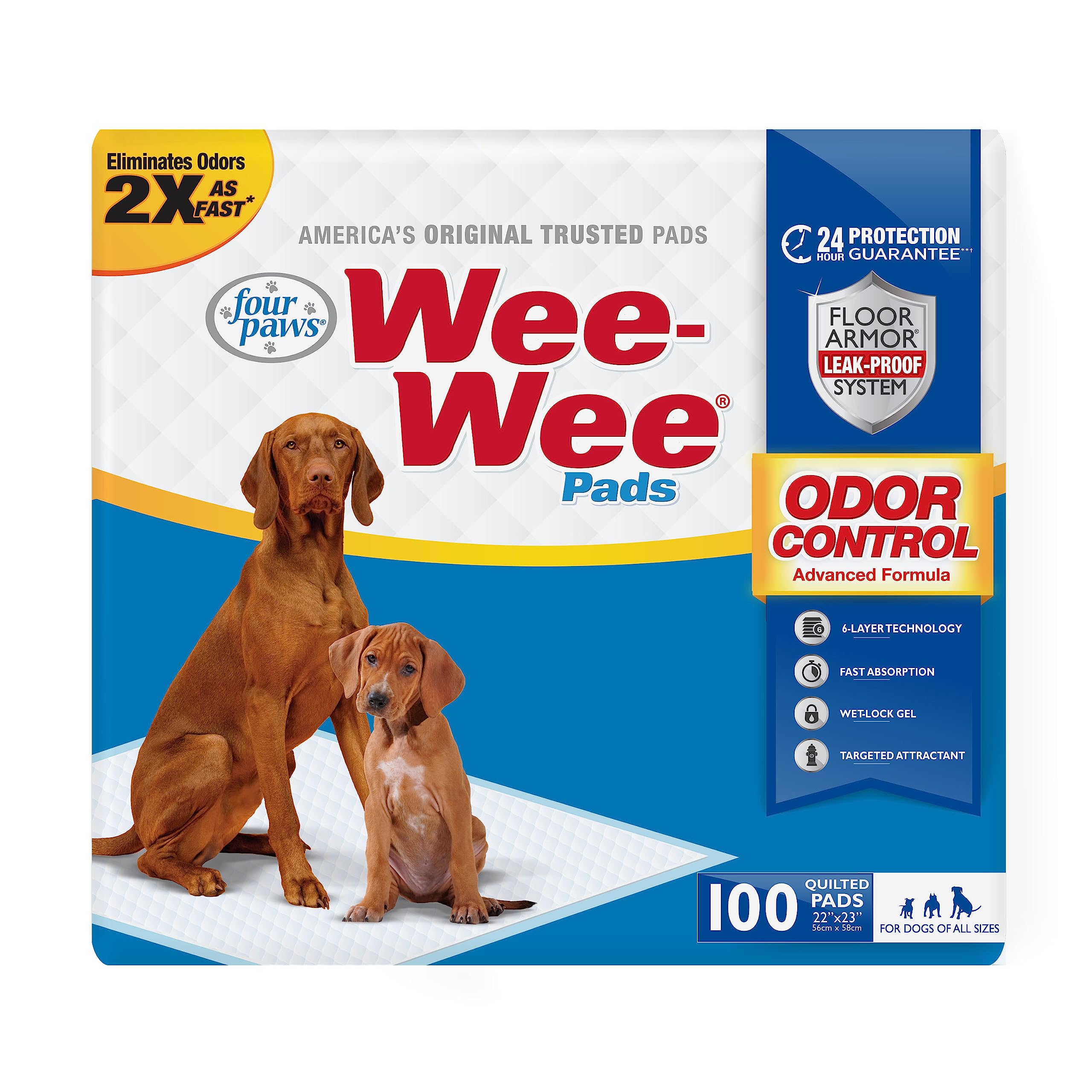 Four Paws tapis face avant emballage montrant quantité 100 et protection