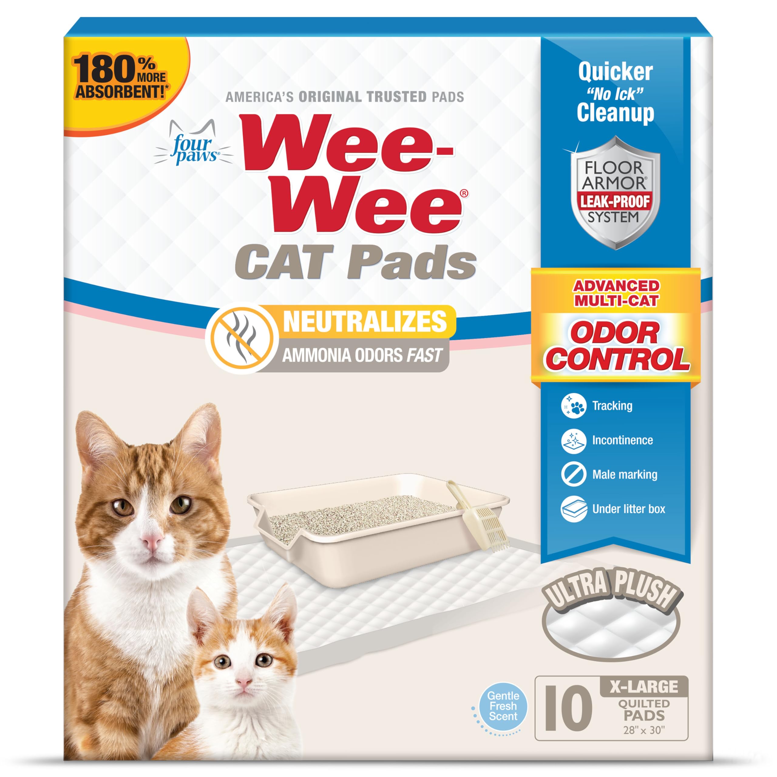 Four Paws pad doublant le fond d’un transporteur pour voyages propres