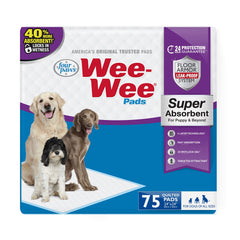 Four Paws emballage avant montrant 75 unités et praticité