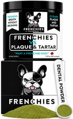 Frenchies vs Everybody emballage avant montrant la poudre et bénéfice hygiène buccale