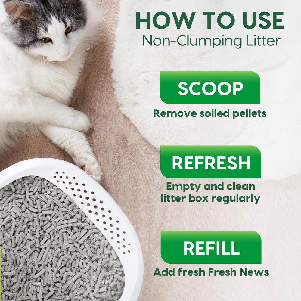 Fresh News étiquette produits indiquant 100% papier recyclé et sécurité animale