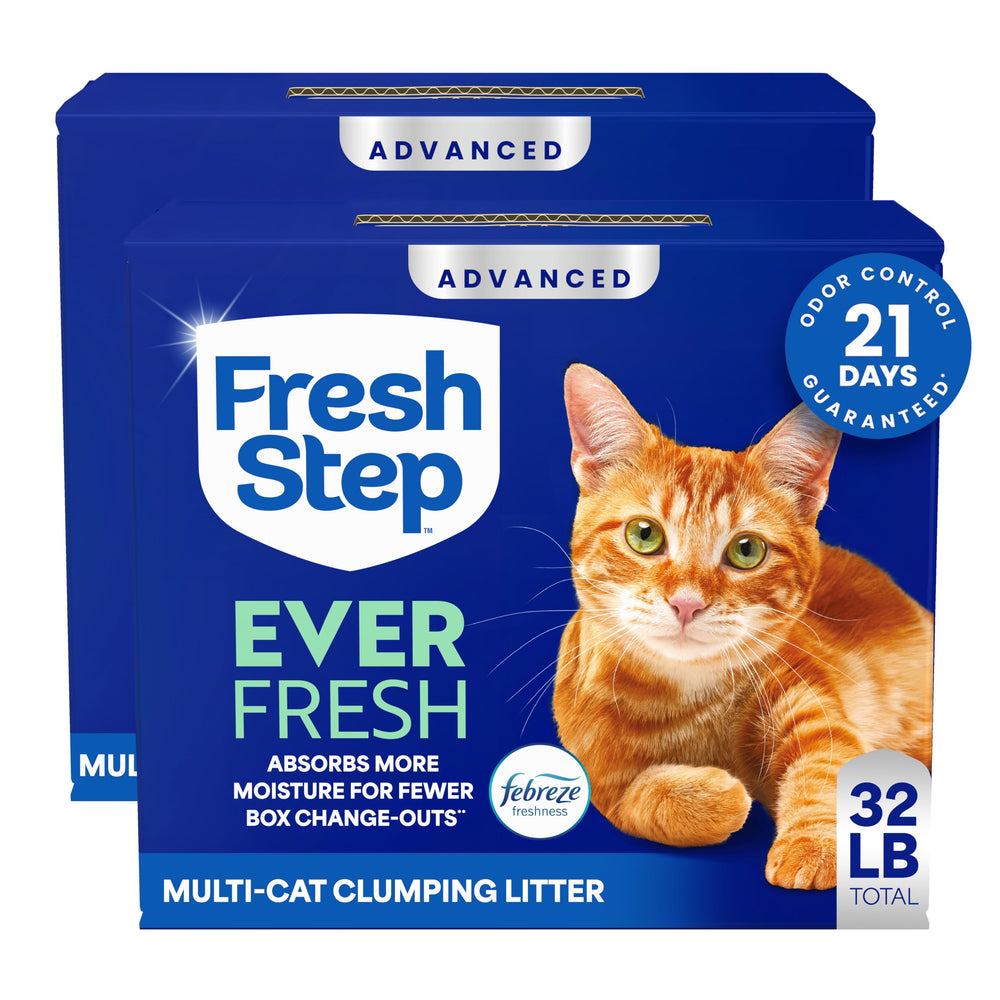 Fresh Step - emballage avant montrant le format 2 x 16 lb et bénéfice anti-odeurs