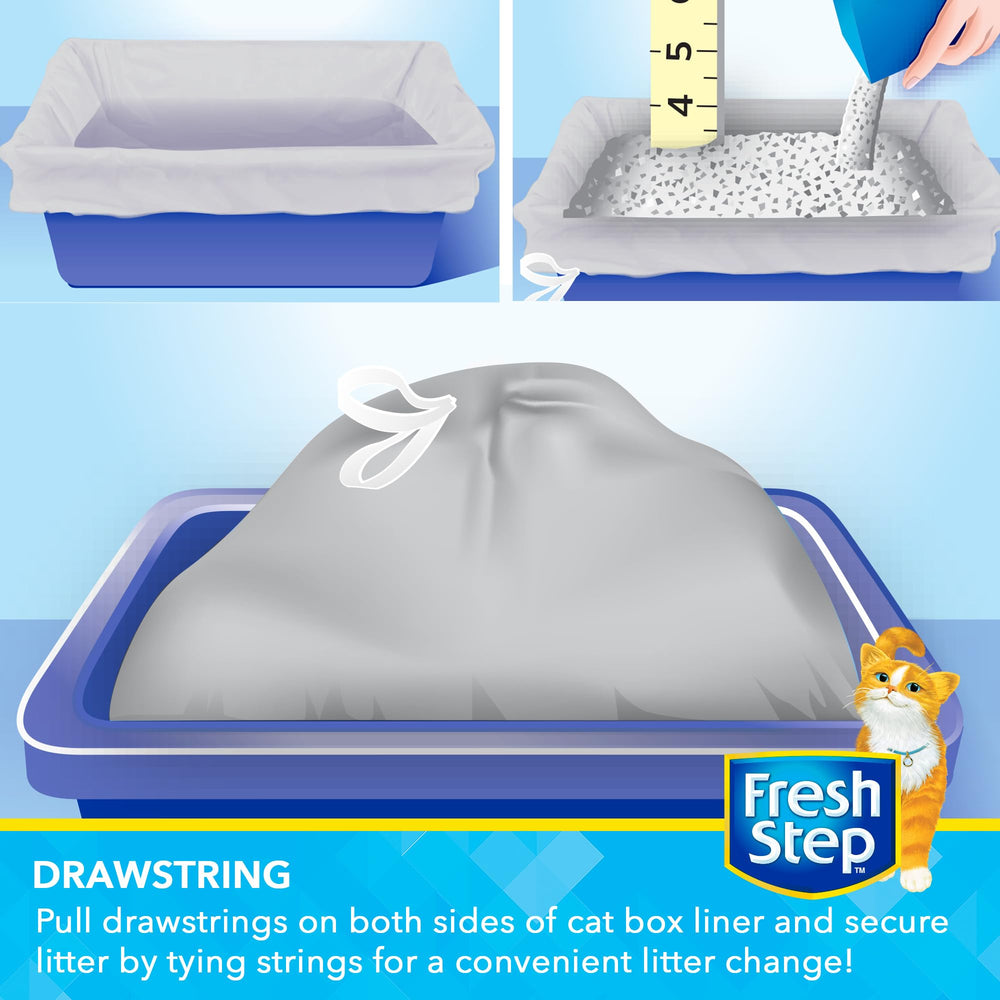 Fresh Step gros plan du cordon montrant fermeture sûre et propre