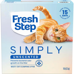 Fresh Step emballage avant montrant le format 14 lb et informations produit, facilité d'achat