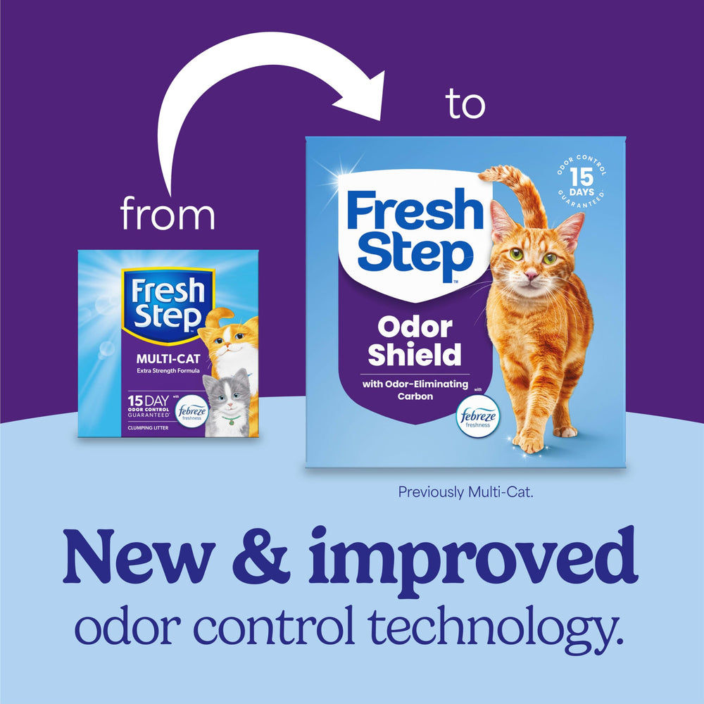 Fresh Step gros plan des grains d’argile montrant texture absorbante et confort