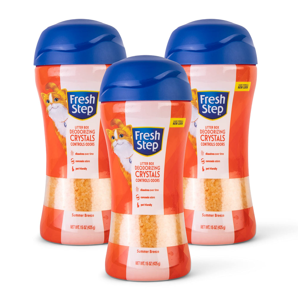 Fresh Step paquet face avant montrant le format pratique et le parfums Summer Breeze