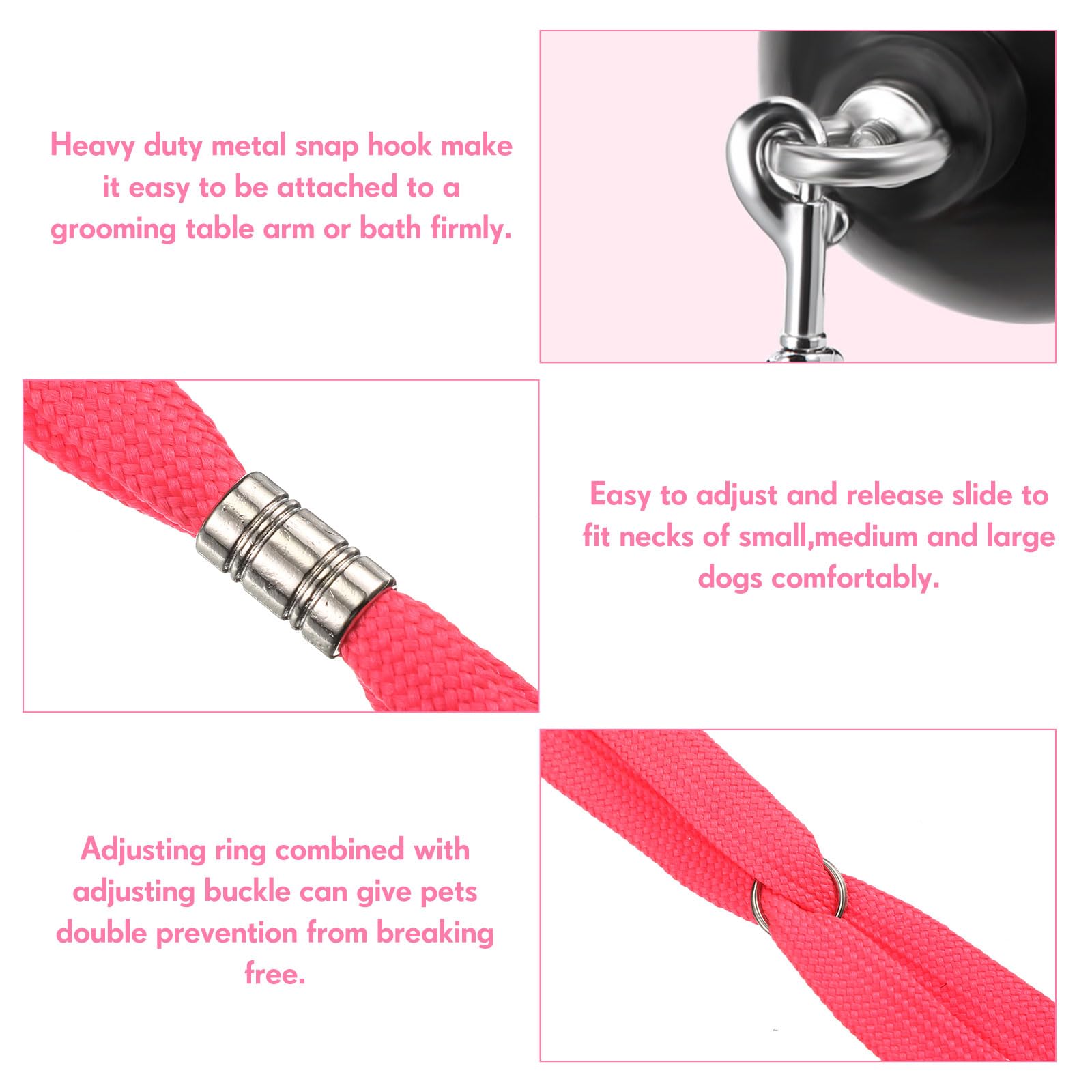 Frienda boucle en nylon gros plan avec anneau inox, réglage sécurisé et confortable