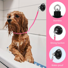 Frienda utilisation dans baignoire avec chien calme, maintien stable lors du bain