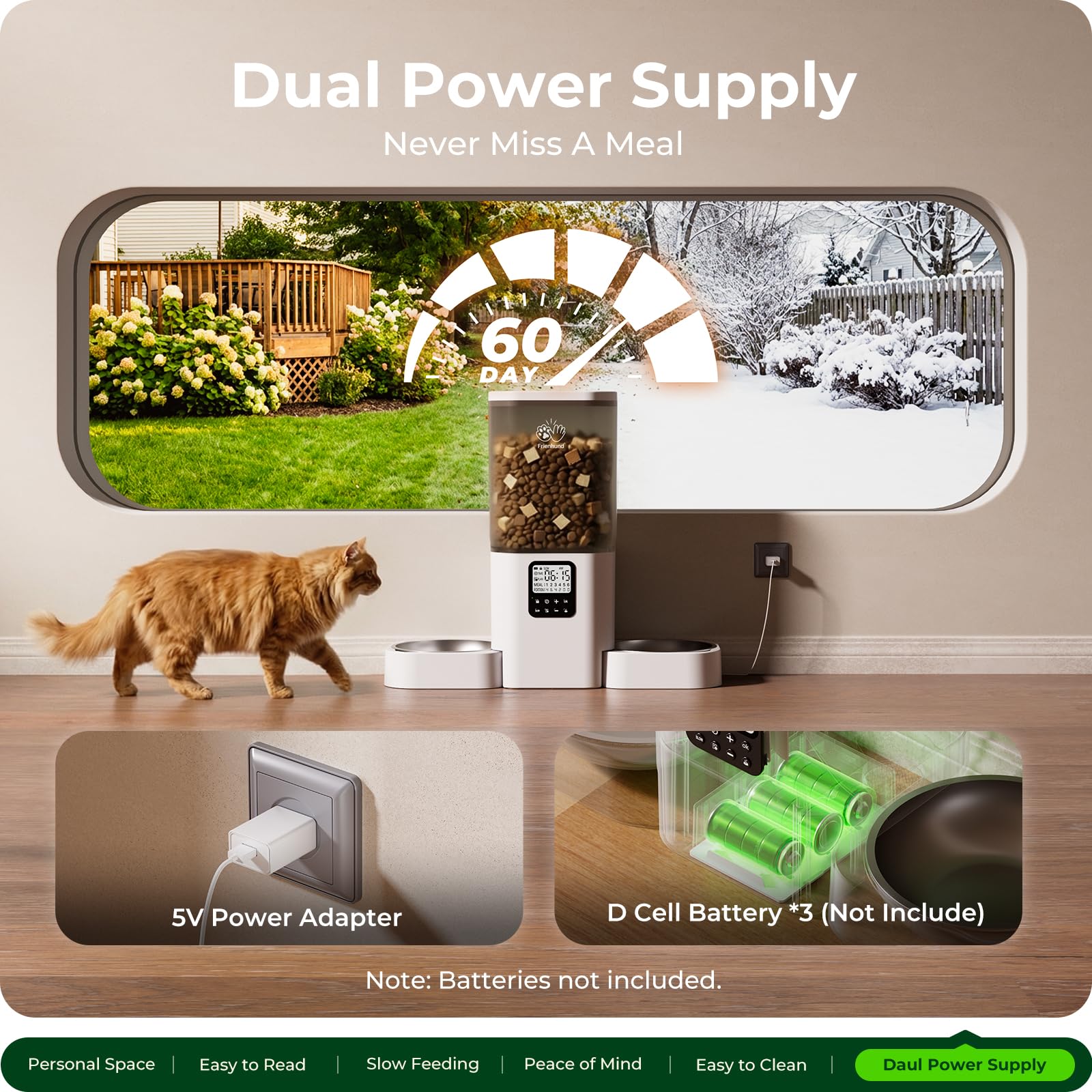 Frienhund alimentation double puissance secteur et piles pour fiabilité