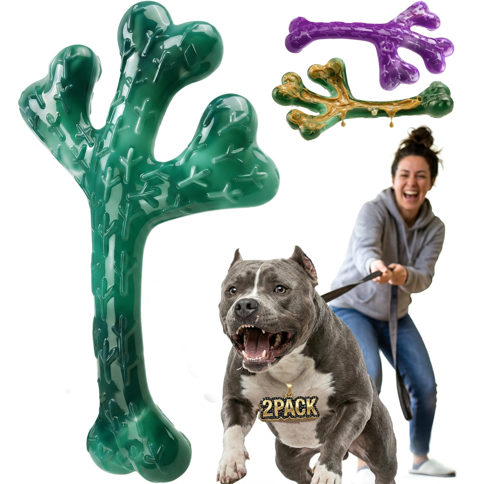 Frienhund vue avant du lot de deux jouets cactus durable utile