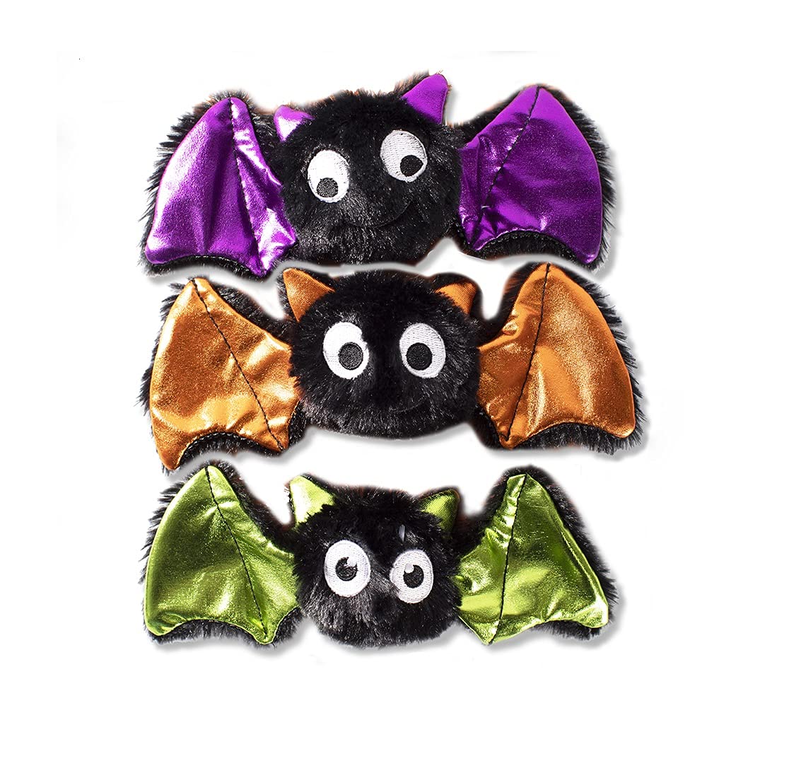 Fringe jouet chauve-souris emballage face montrant le lot de trois, attire le jeu