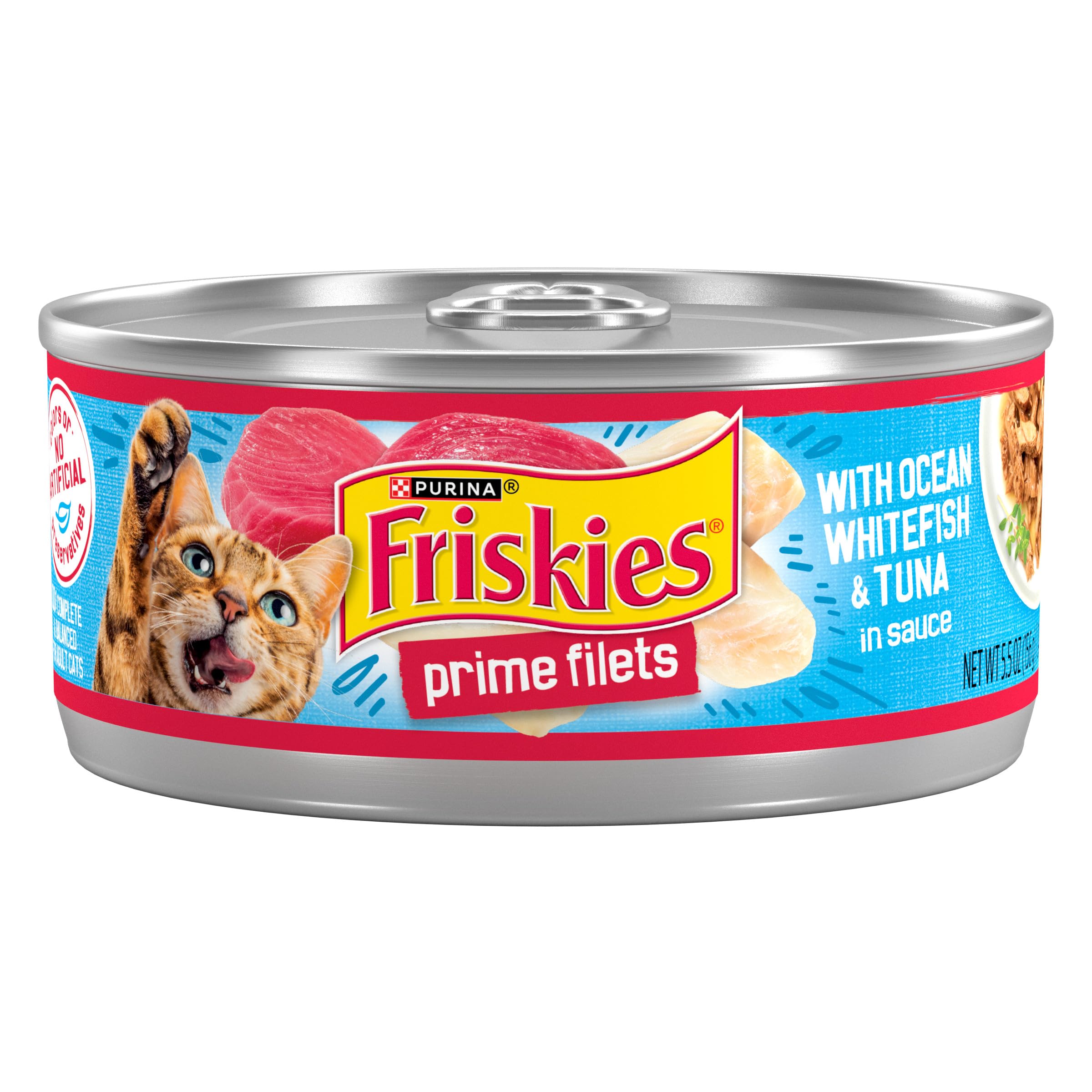 Friskies boite face avant montrant l'emballage attractif et la qualité