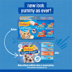 Friskies boîtes ouvertes montrant texture en morceaux et appétence accrue