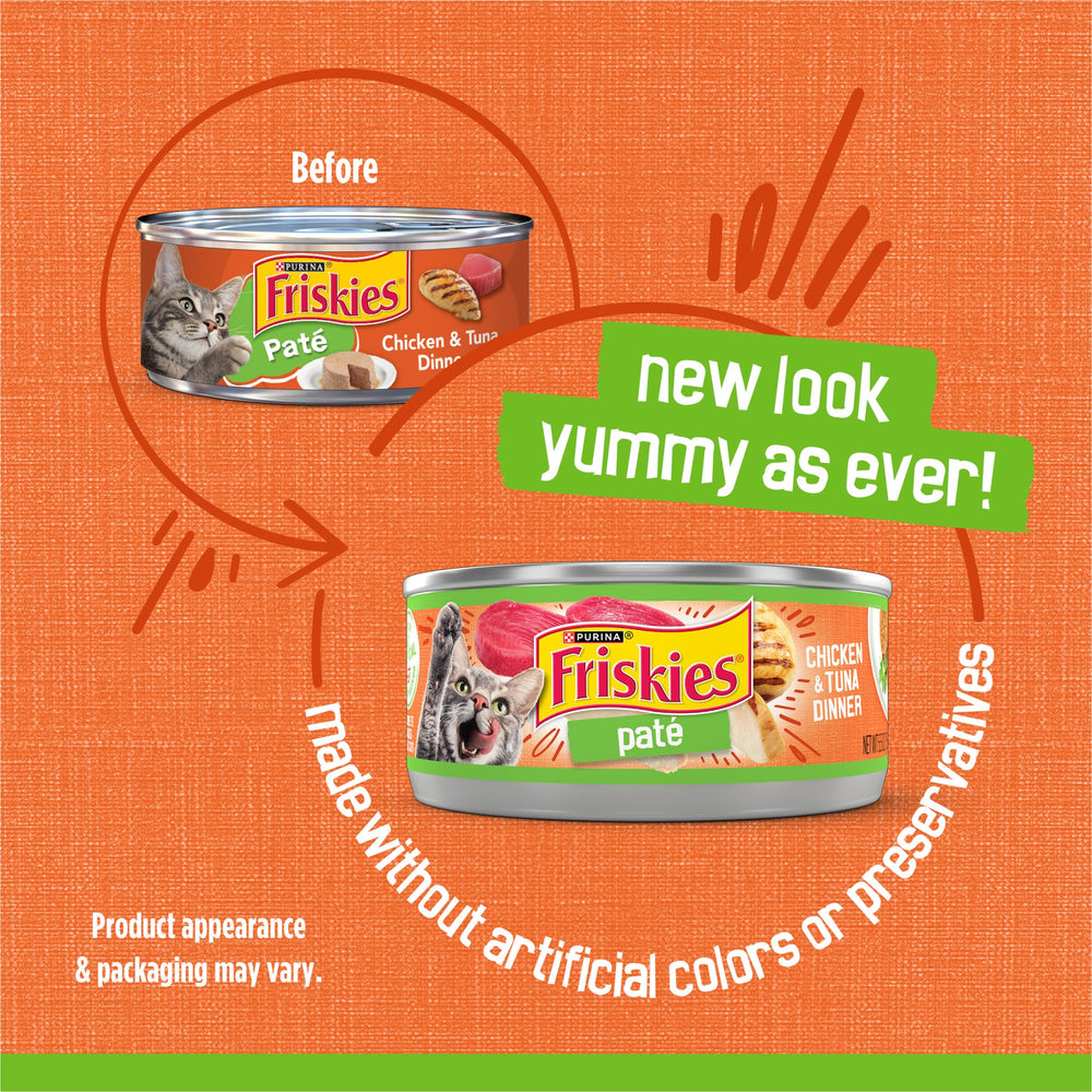 Friskies boîte ouverte révélant pâté onctueuse pour une dégustation facile