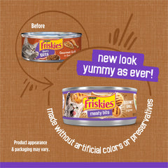 Friskies boîte ouverte avec sauce parfumée pour stimuler l'appétit du chat