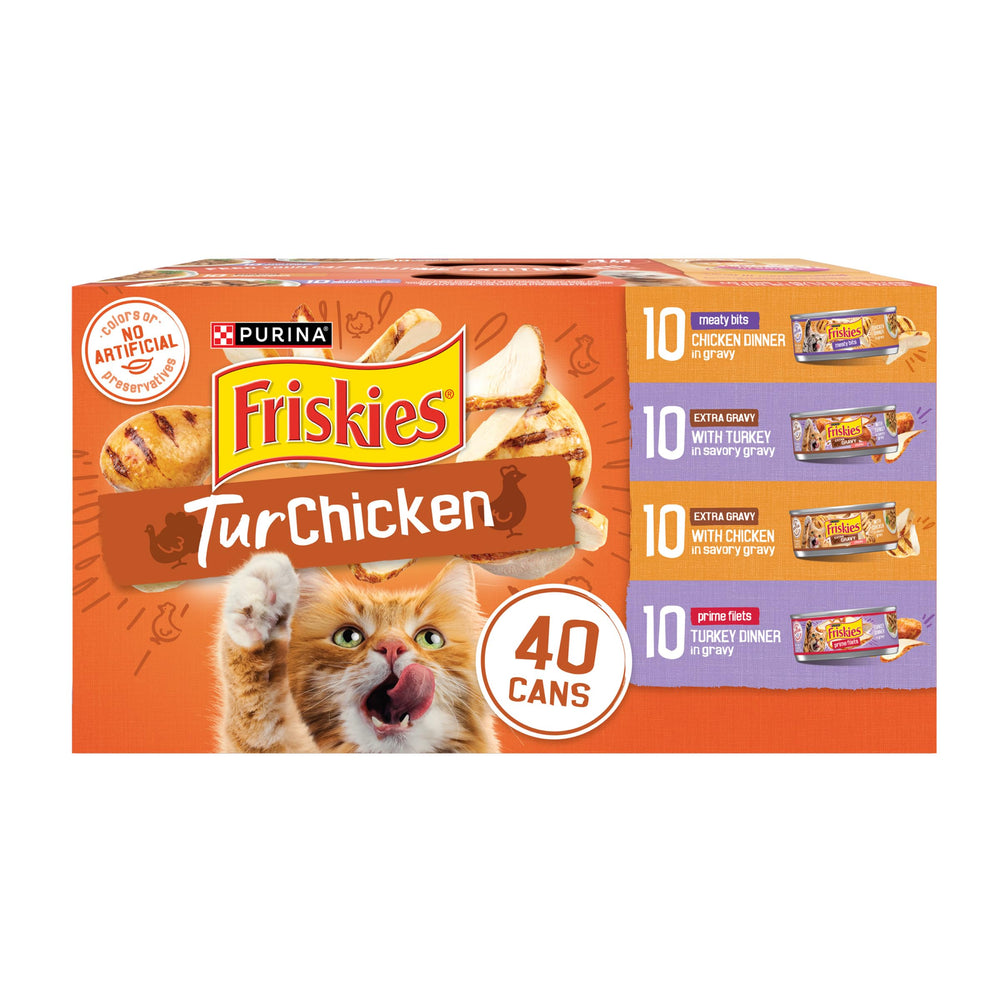 Friskies face avant du pack TurChicken montrant variété, appétence accrue