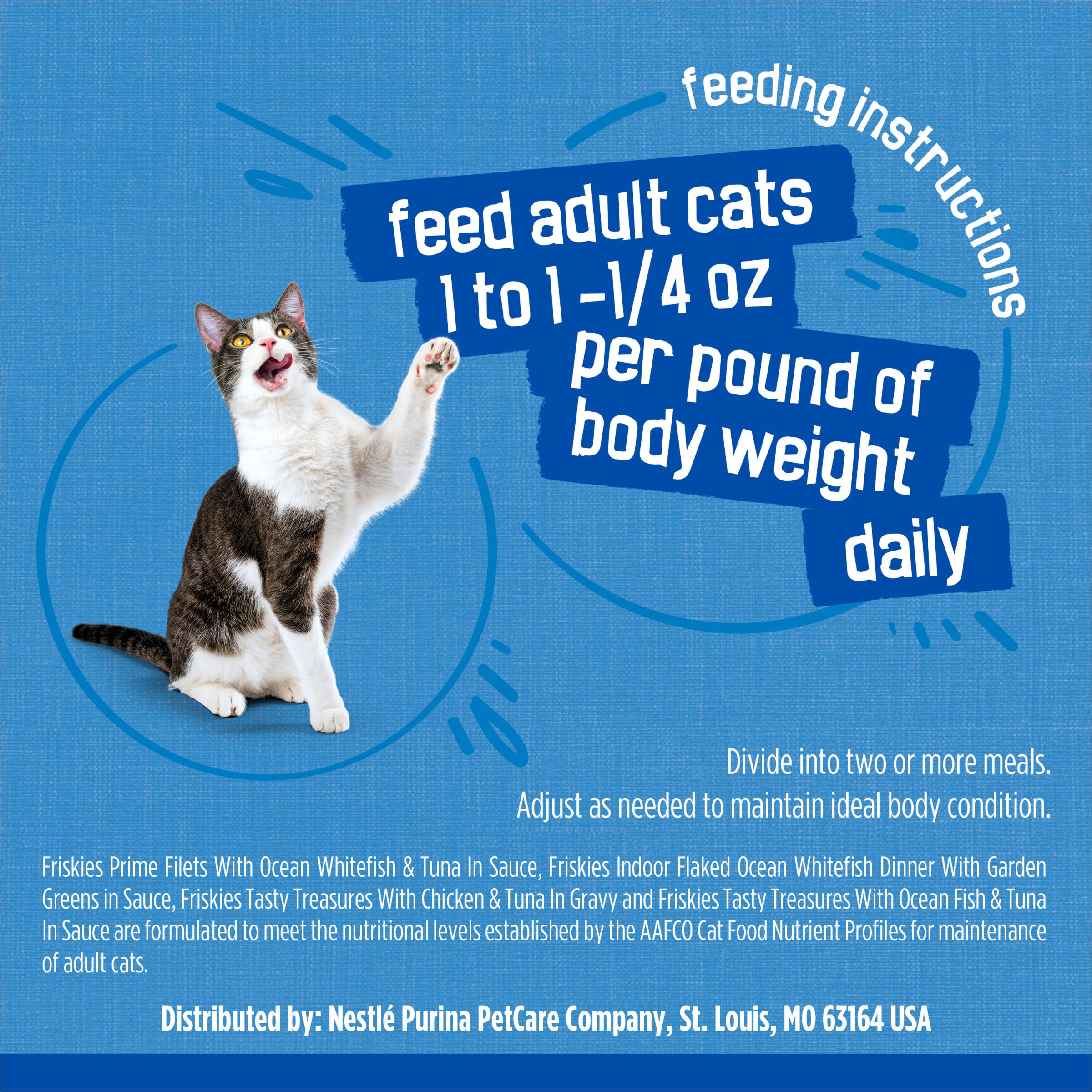 Friskies proportions dans un bol illustrant contrôle des portions