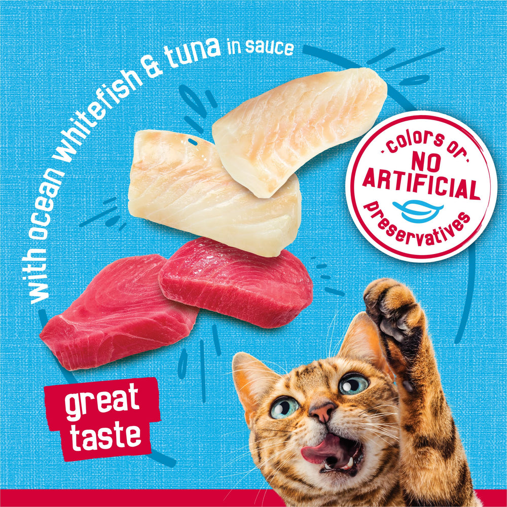Friskies étiquette avec ingrédients clairs pour une sélection transparente