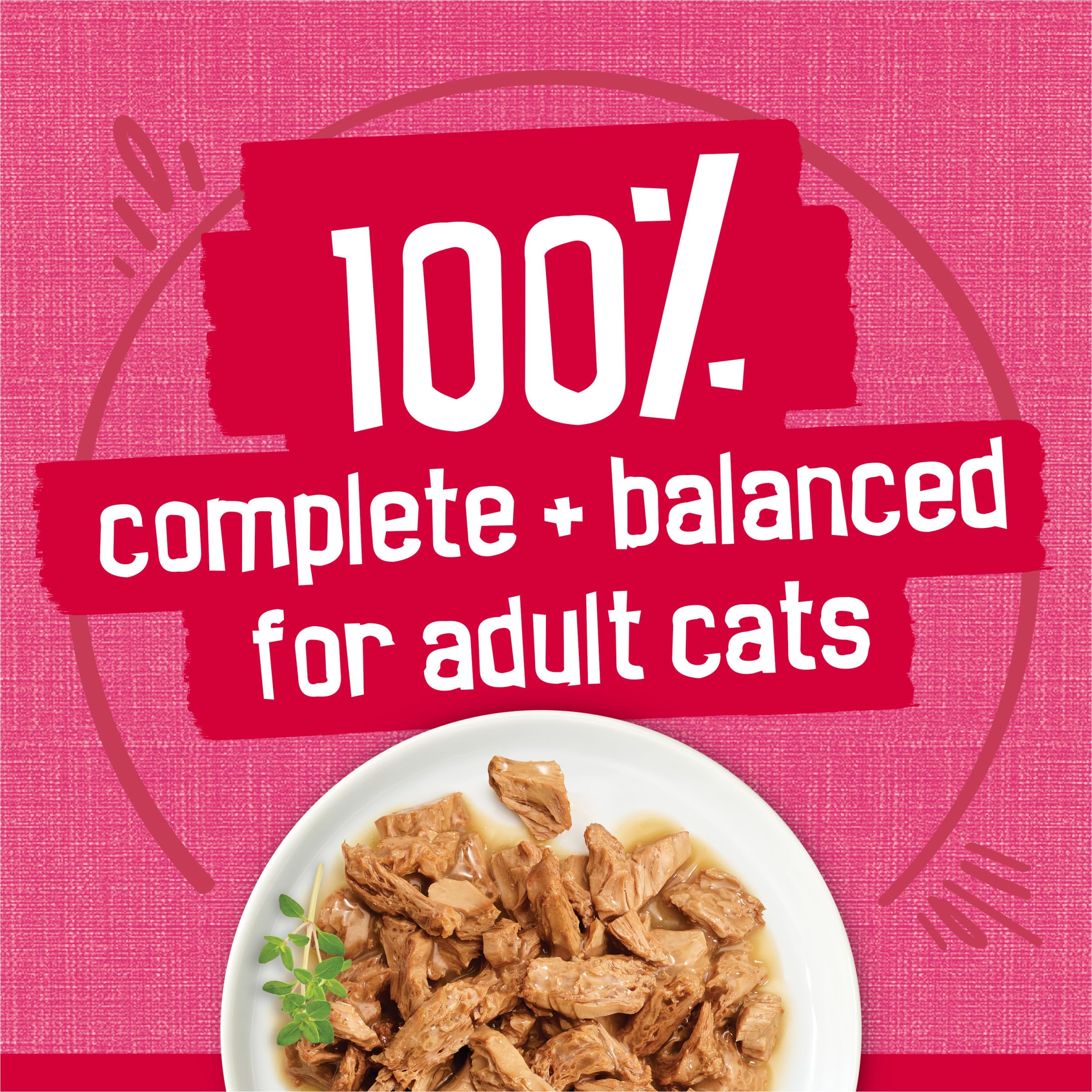 Friskies ingrédients saumon et boeuf illustrés pour transparence