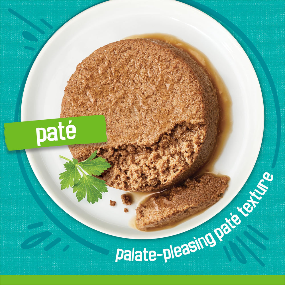 Friskies gros plan de la texture pâté montrant onctuosité et attractivité