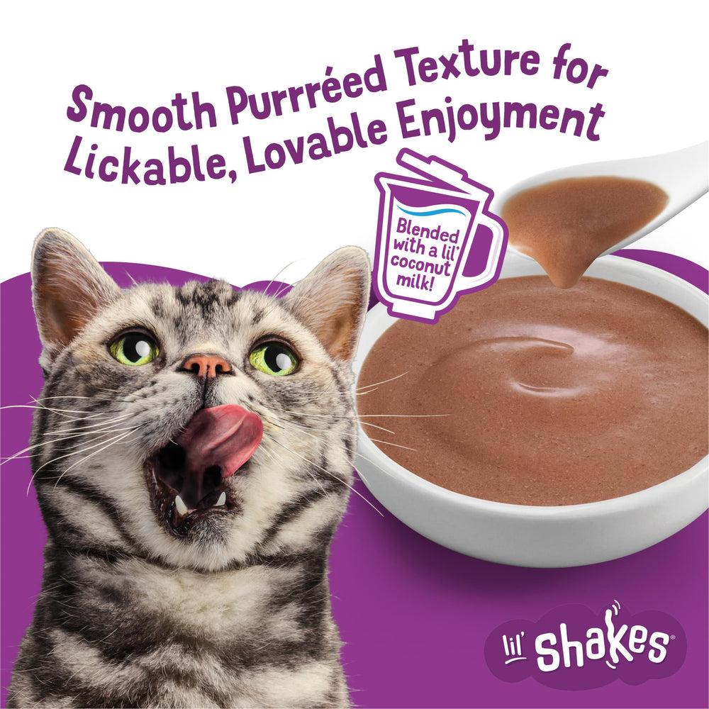 Verser Friskies Lil' Shakes sur croquettes pour rehausser l'arôme et l'appétence