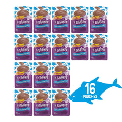 Friskies Lil' Shakes sachet ouvert montrant l'emballage pratique et portionnable